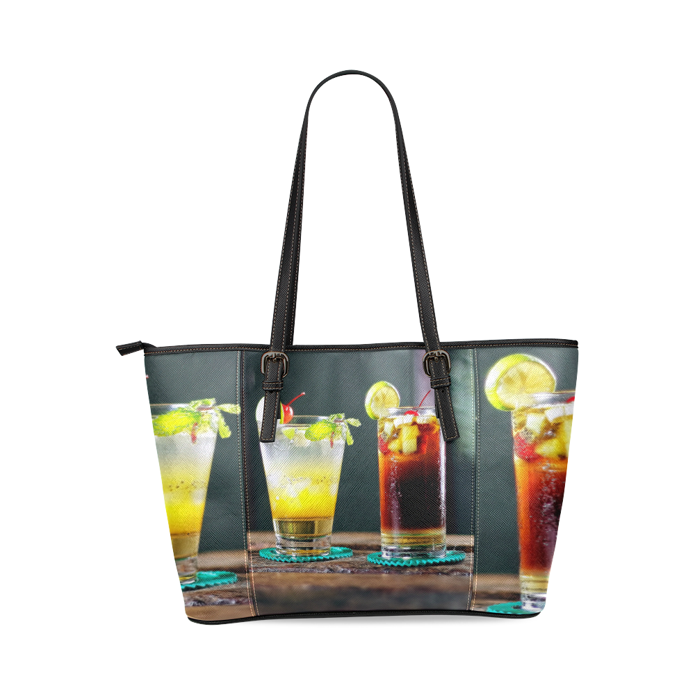 Drinks Purse Leather Tote Bag/Small (Model 1640)