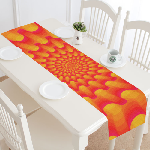 Orange shell spiral Table Runner 14x72 inch