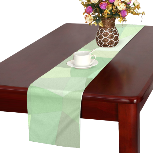 Pastel Greens Mosaic Table Runner 14x72 inch