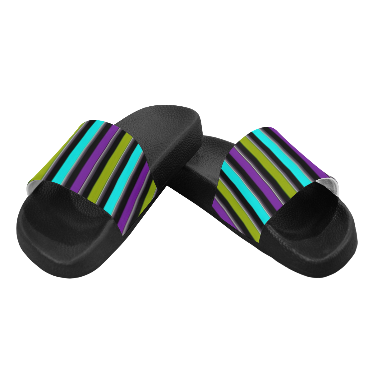 retro stripe 1 Men's Slide Sandals (Model 057)