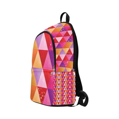 Triangle Pattern - Red Purple Pink Orange Yellow Fabric Backpack for Adult (Model 1659)