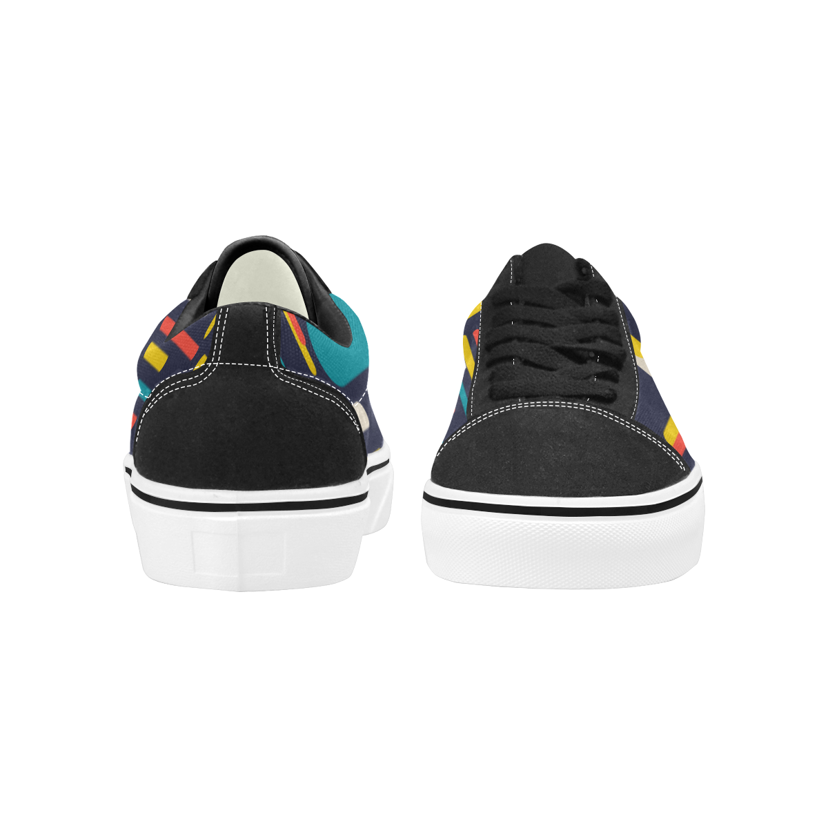 Colorful Rectangles Women's Low Top Skateboarding Shoes (Model E001-2)