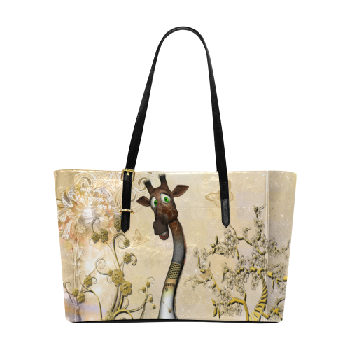 Funny steampunk giraffe Euramerican Tote Bag/Large (Model 1656)