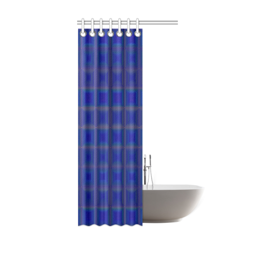 Royal blue golden multicolored multiple squares Shower Curtain 36"x72"