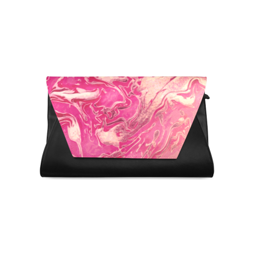 Rose Petals - pink tan abstract swirls diy personalize Clutch Bag (Model 1630)