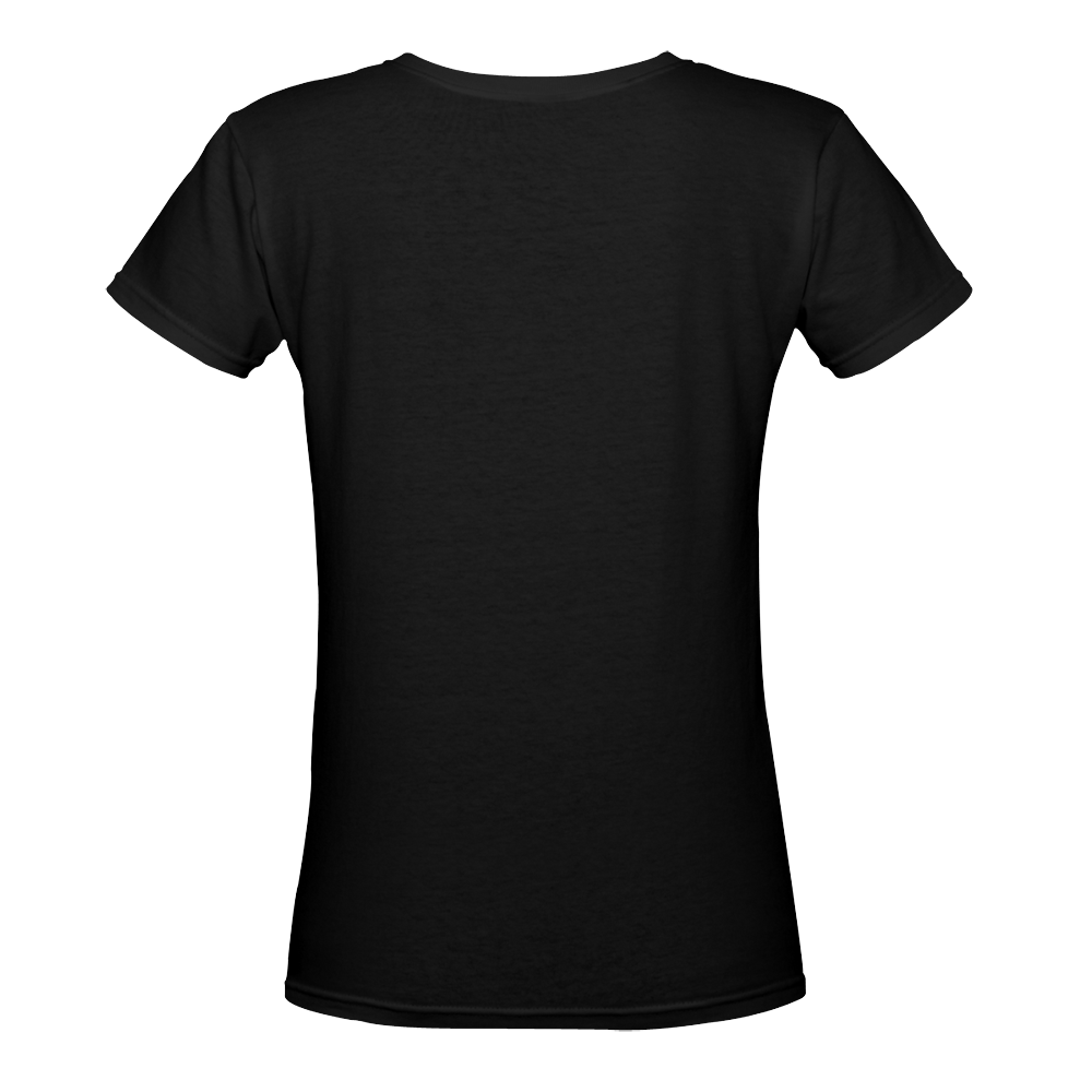 I Bleed Black and Gold Women's Deep V-neck T-shirt (Model T19)