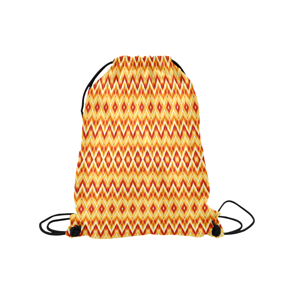 Colorful wavy motifs Medium Drawstring Bag Model 1604 (Twin Sides) 13.8"(W) * 18.1"(H)