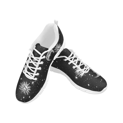 Mystic Stars, Moon and Sun Women's Breathable Running Shoes (Model 055)