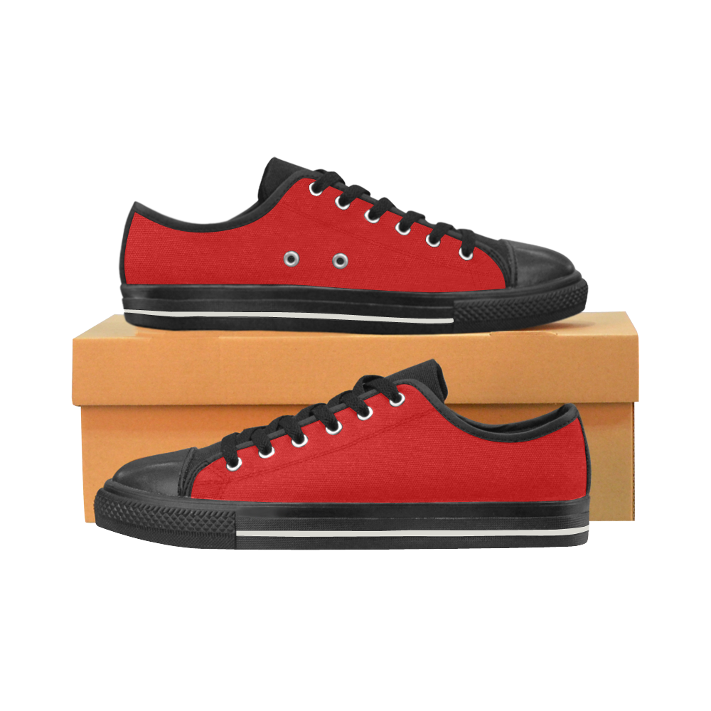 Red Hot Women's Classic Canvas Shoes (Model 018)
