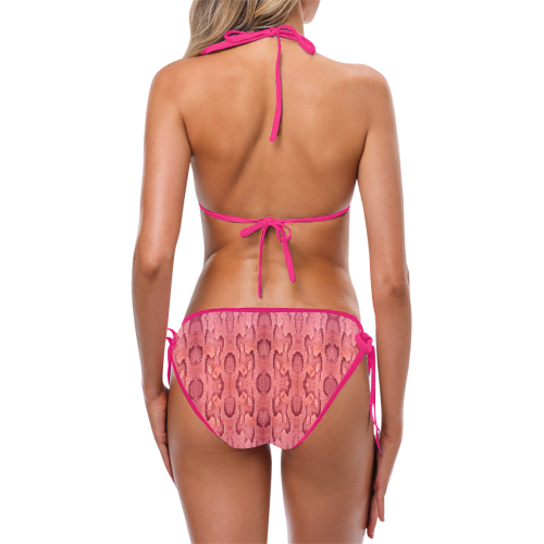 pink snake Custom Bikini Swimsuit (Model S01)