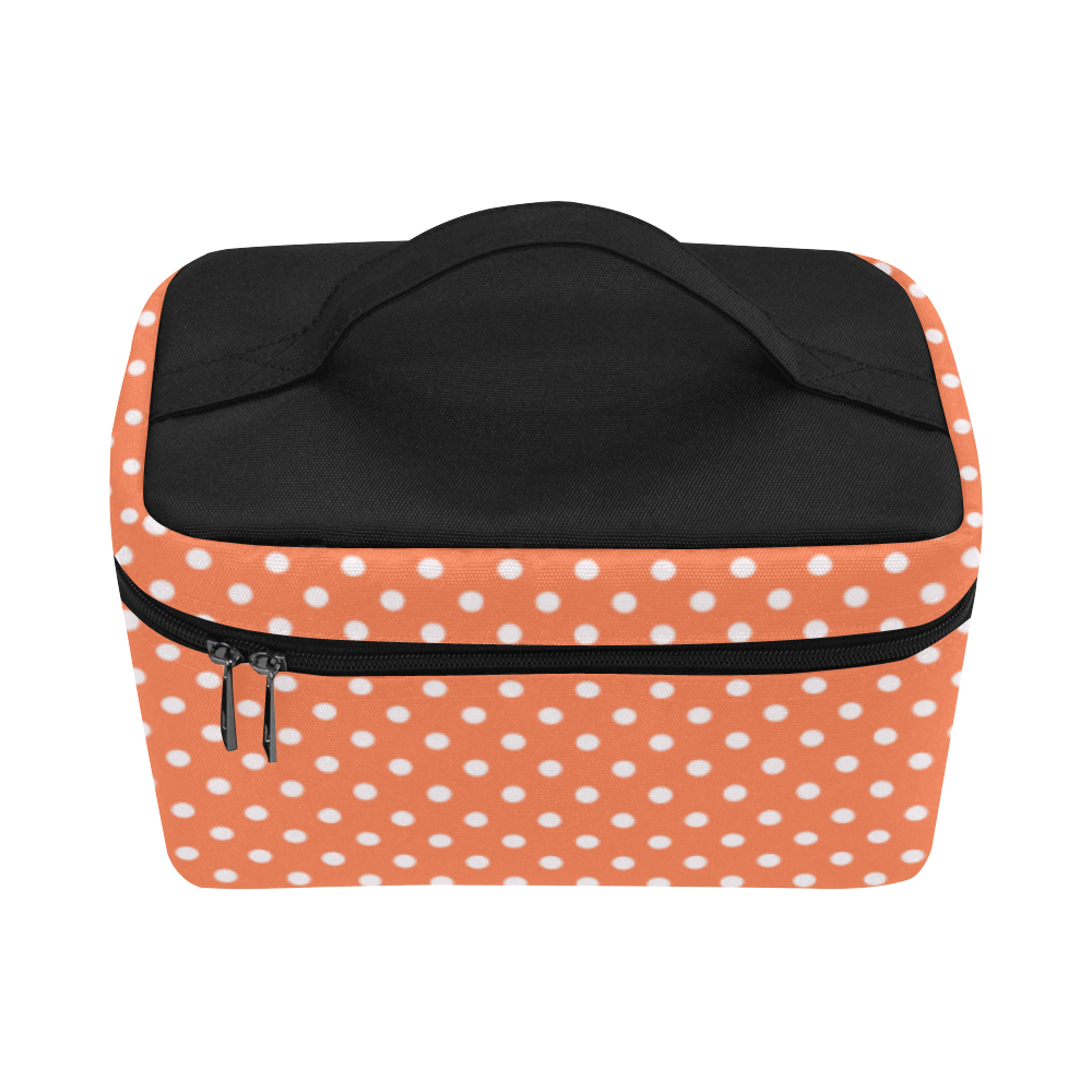 Appricot polka dots Cosmetic Bag/Large (Model 1658)