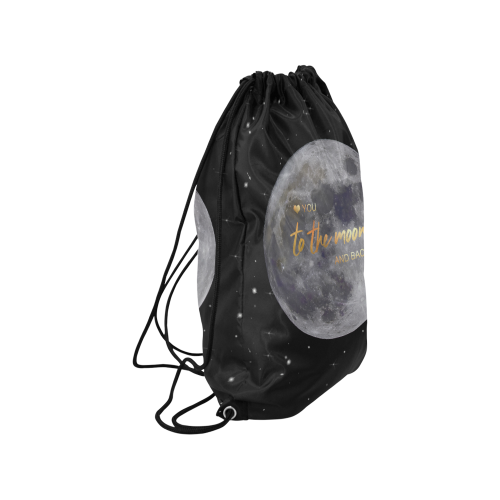 TO THE MOON AND BACK Medium Drawstring Bag Model 1604 (Twin Sides) 13.8"(W) * 18.1"(H)