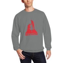 Rise Up Together Crewneck Sweatshirt for Men/Large (Red & Grey) All Over Print Crewneck Sweatshirt for Men/Large (Model H18)