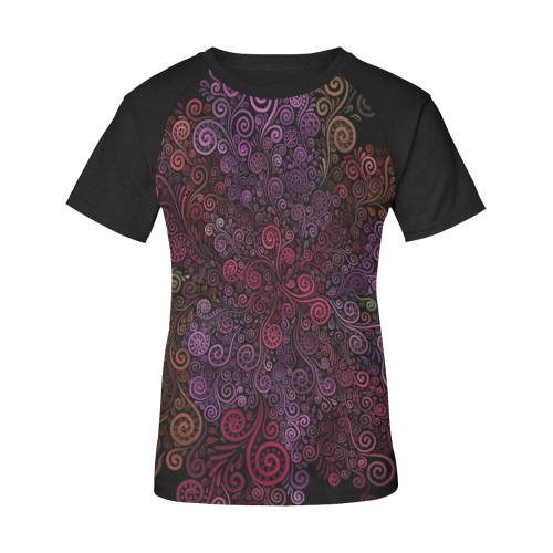 Psychedelic 3D Rose Women's Raglan T-Shirt/Front Printing (Model T62)