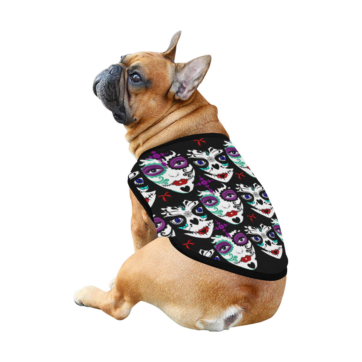 Day of the dead - sugarskull dog coat All Over Print Pet Tank Top