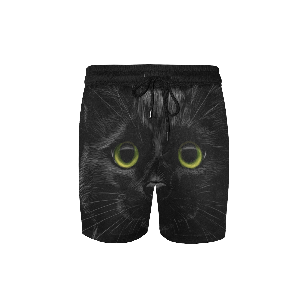 Black Cat Men's Mid-Length Swim Shorts (Model L39)
