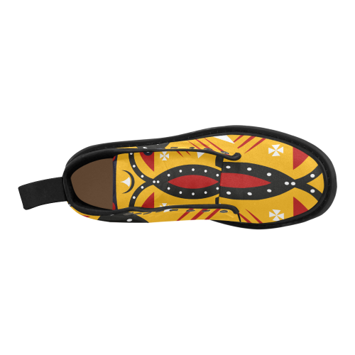 kuba tribal Martin Boots for Men (Black) (Model 1203H)