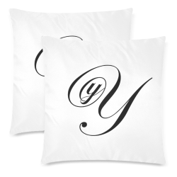 Alphabet Y by Jera Nour Custom Zippered Pillow Cases 18"x 18" (Twin Sides) (Set of 2)