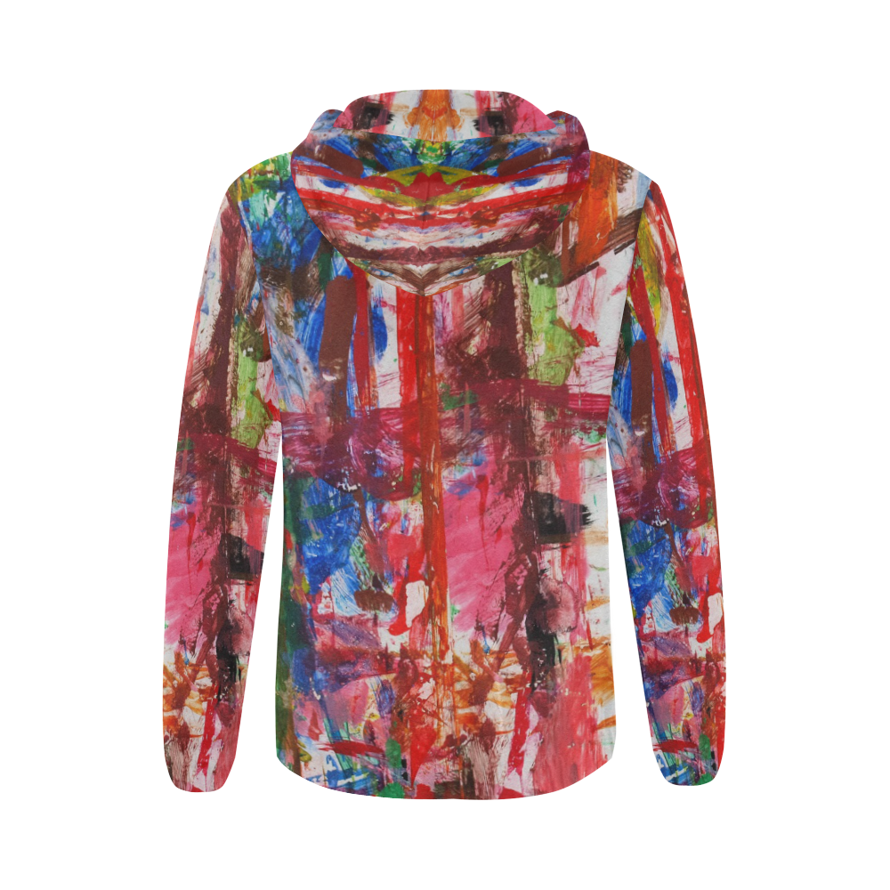 Paint on a white background All Over Print Full Zip Hoodie for Women (Model H14)