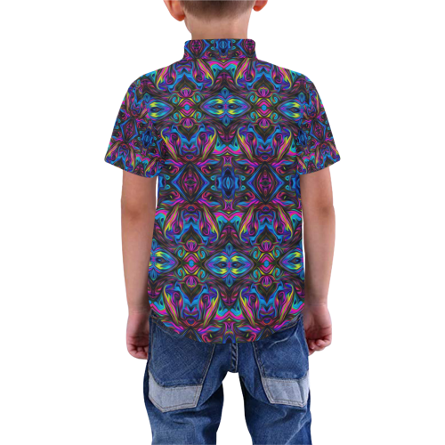Forcefit Boys' All Over Print Short Sleeve Shirt (Model T59)