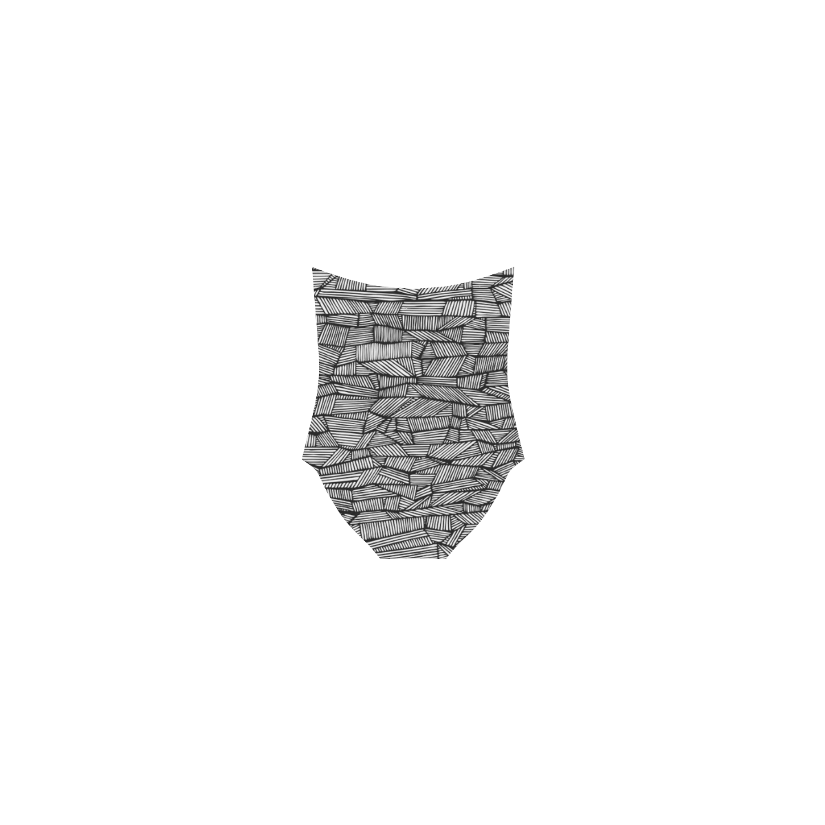 BLACK AND WHITE DIAMOND PATTERN Strap Swimsuit ( Model S05)