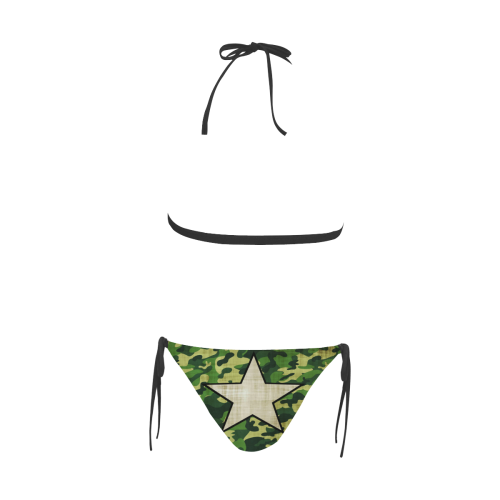 Camouflage 1 Buckle Front Halter Bikini Swimsuit (Model S08)
