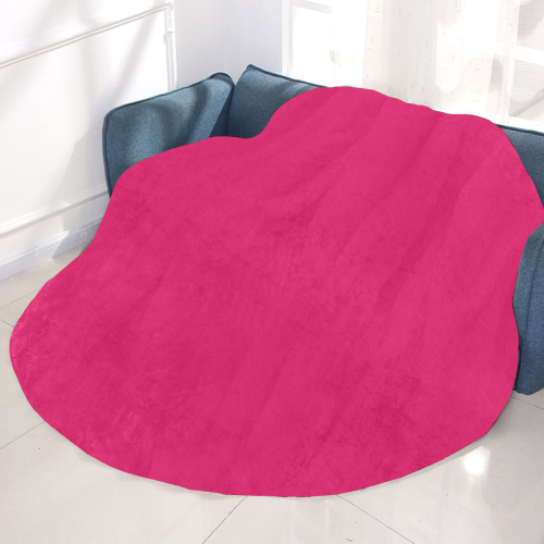color ruby Circular Ultra-Soft Micro Fleece Blanket 60"