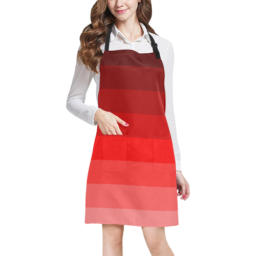 Red multicolored stripes All Over Print Apron