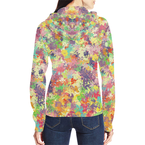 colorful pattern All Over Print Full Zip Hoodie for Women (Model H14)