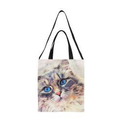 cat All Over Print Canvas Tote Bag/Medium (Model 1698)