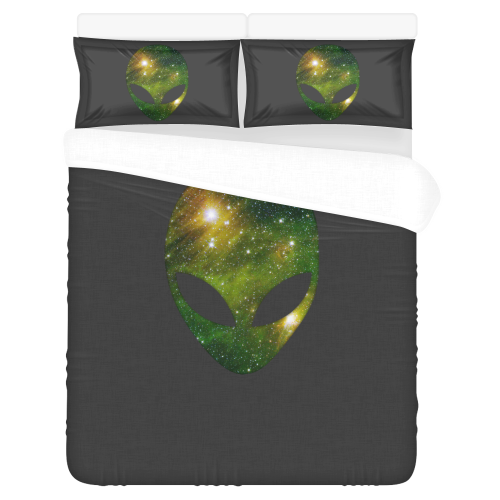 Cosmic Alien - Galaxy - Stars 3-Piece Bedding Set