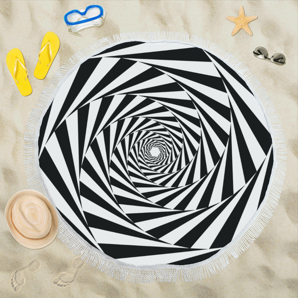 Spiral Circular Beach Shawl 59"x 59"