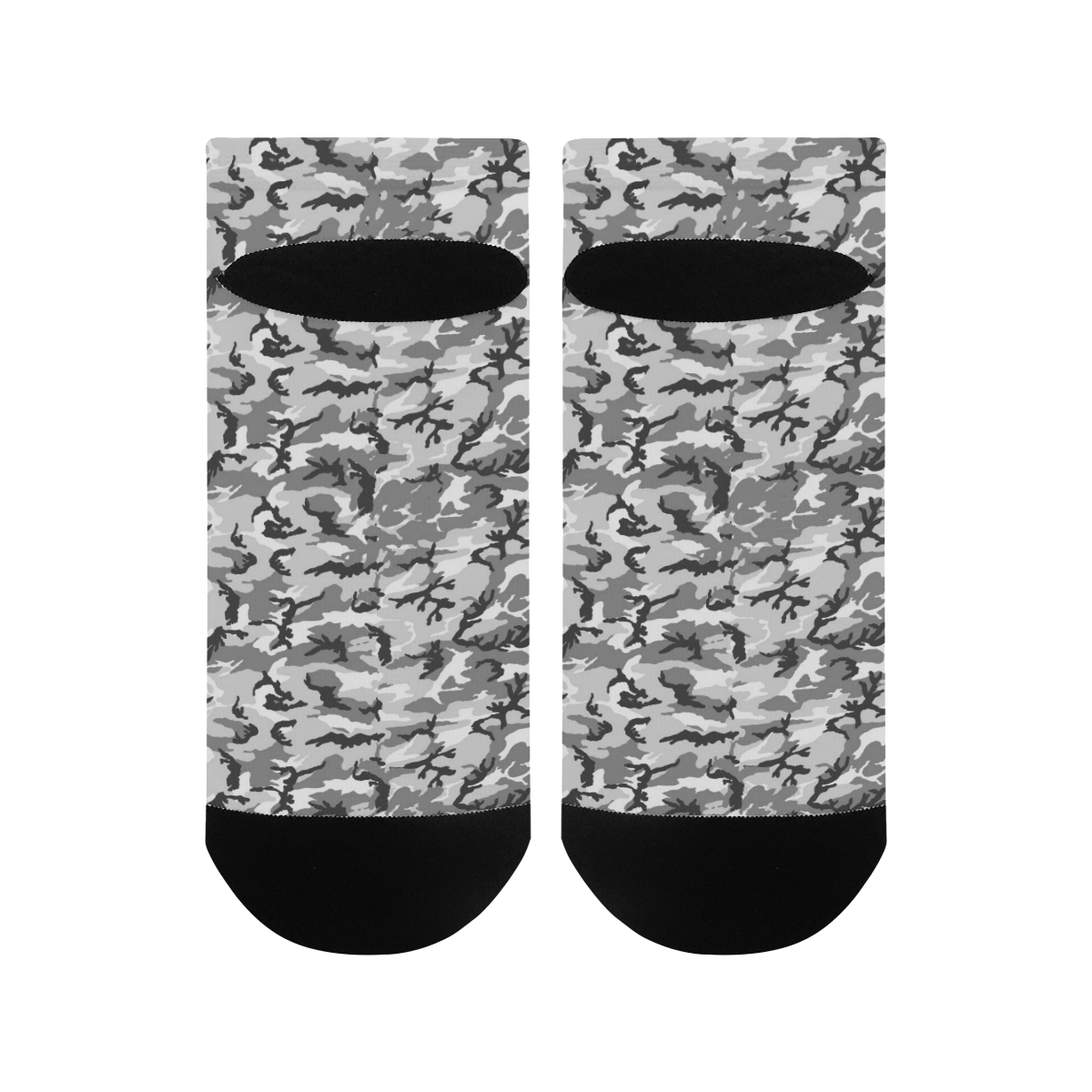Woodland Urban City Black/Gray Camouflage Men's Ankle Socks