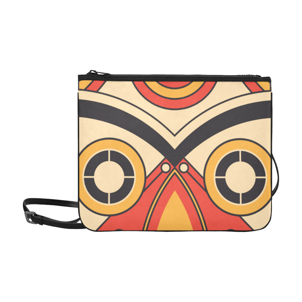 Geo Aztec Bull Tribal Slim Clutch Bag (Model 1668)