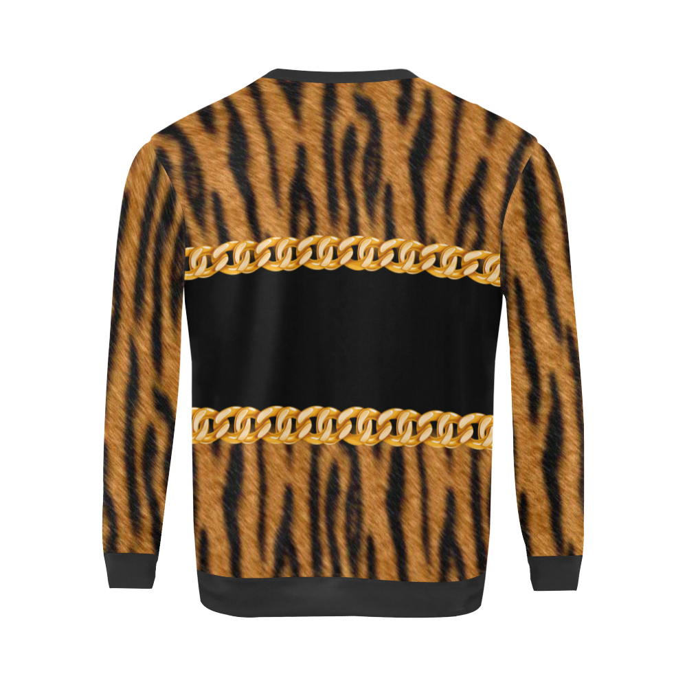 Tiger Bling All Over Print Crewneck Sweatshirt for Men (Model H18)