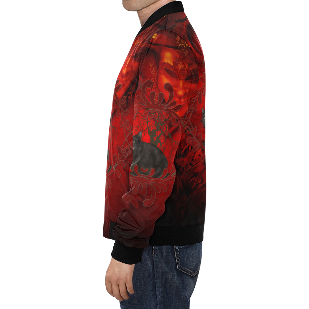 Funny angry cat All Over Print Bomber Jacket for Men (Model H19)