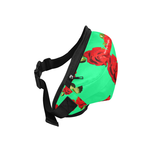 Fairlings Delight's Floral Luxury Collection- Red Rose Fanny Pack/Large 53086a11 Fanny Pack/Large (Model 1676)