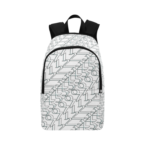 NUMBERS Collection 1234567 White/Outline Fabric Backpack for Adult (Model 1659)