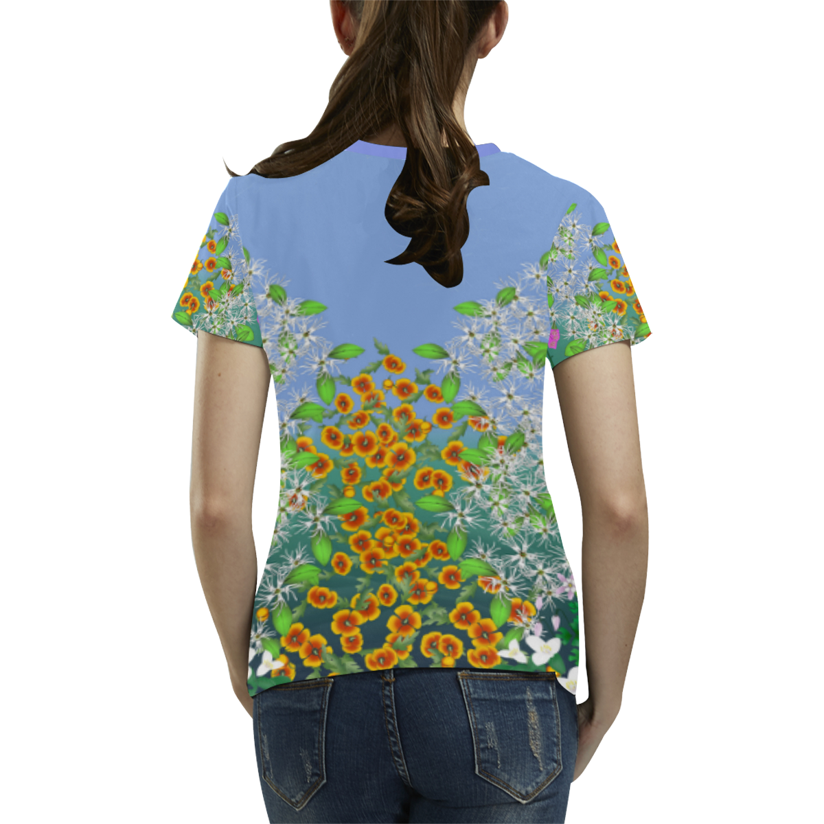 California Wildflowers by Aleta All Over Print T-shirt for Women/Large Size (USA Size) (Model T40)