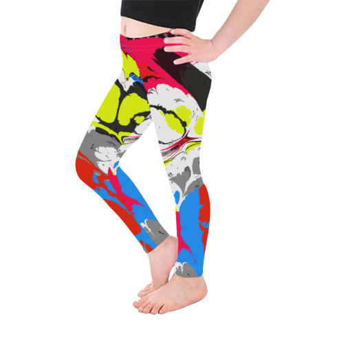 Colorful distorted shapes2 Kid's Ankle Length Leggings (Model L06)