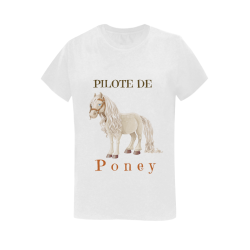 pilote de poney blanc Women's T-Shirt in USA Size (Two Sides Printing)