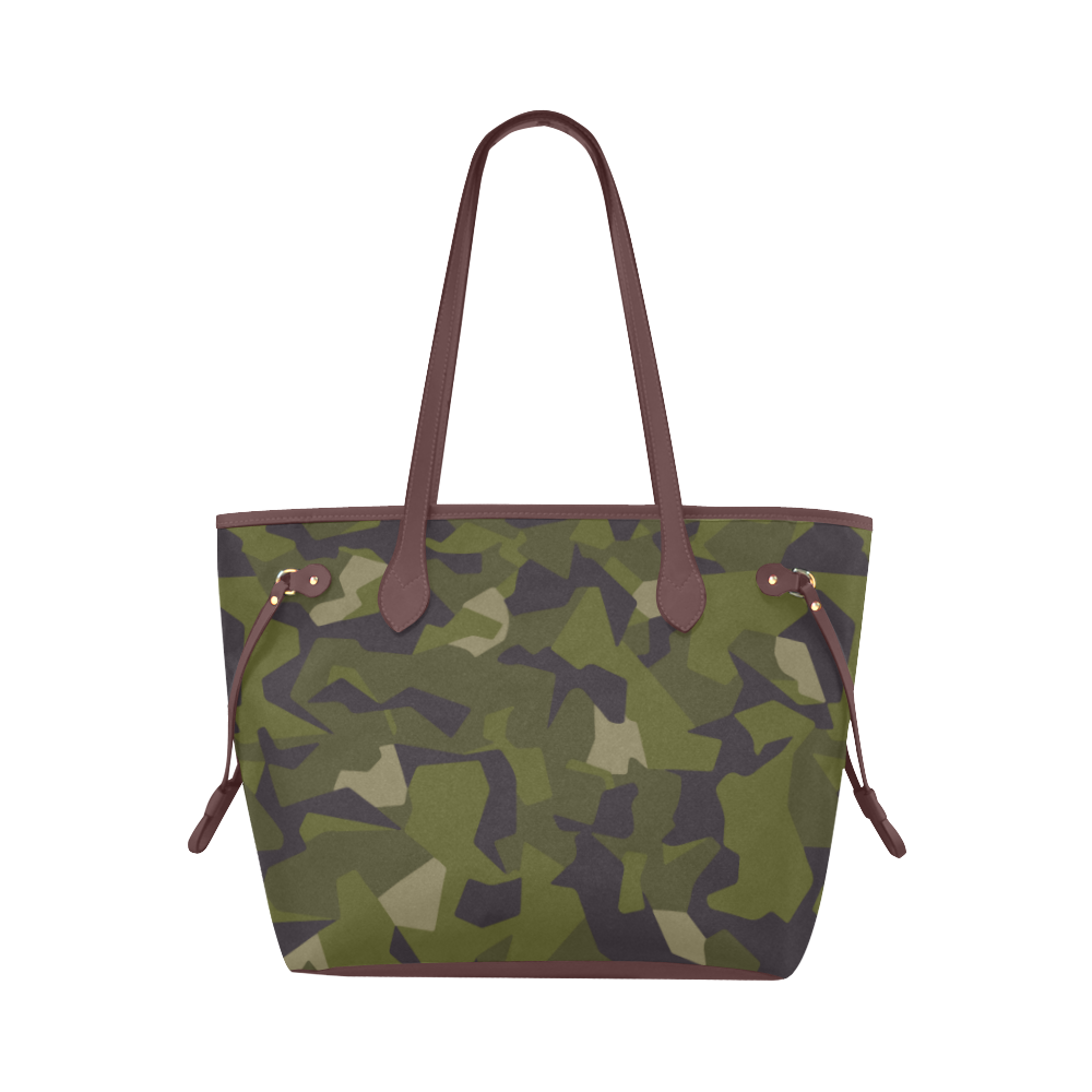 Swedish M90 woodland camouflage Clover Canvas Tote Bag (Model 1661)