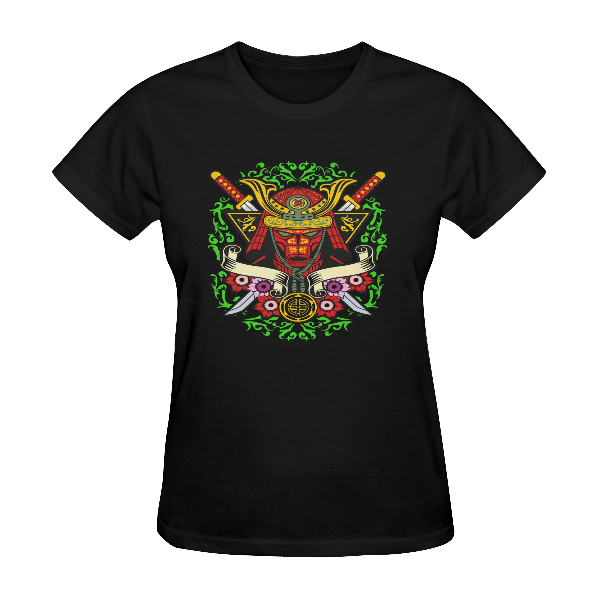 Samurai Modern 2 Black Women's T-Shirt in USA Size (Two Sides Printing)