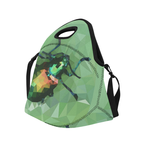 Pretty green bug, Low poly dogbane beetle Neoprene Lunch Bag/Large (Model 1669)
