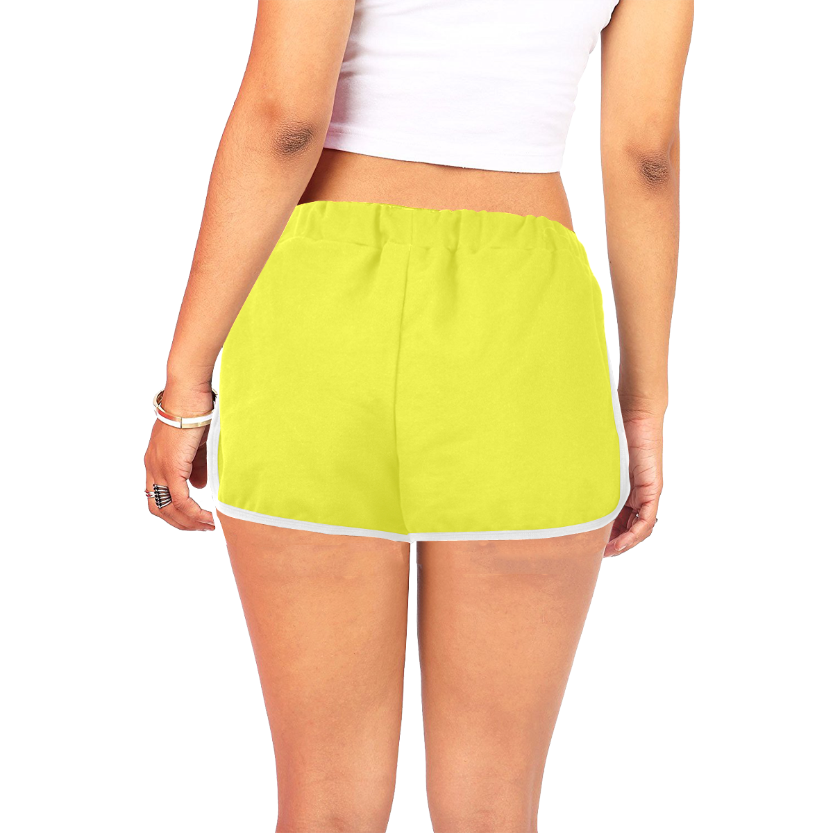 color maximum yellow Women's All Over Print Relaxed Shorts (Model L19)