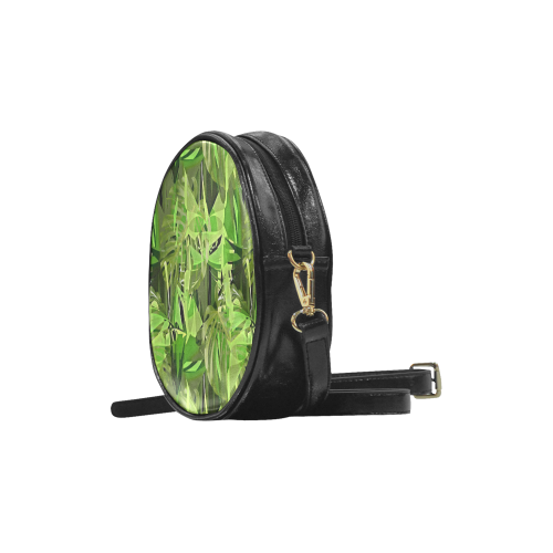 Tropical Jungle Leaves Camouflage Round Sling Bag (Model 1647)