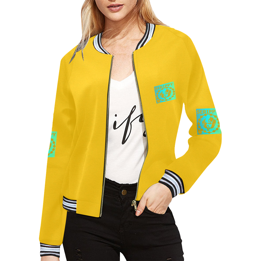 SERIPPY All Over Print Bomber Jacket for Women (Model H21)