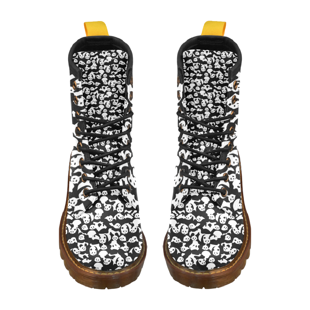 Panda Pattern High Grade PU Leather Martin Boots For Men Model 402H
