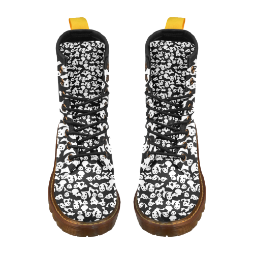 Panda Pattern High Grade PU Leather Martin Boots For Men Model 402H