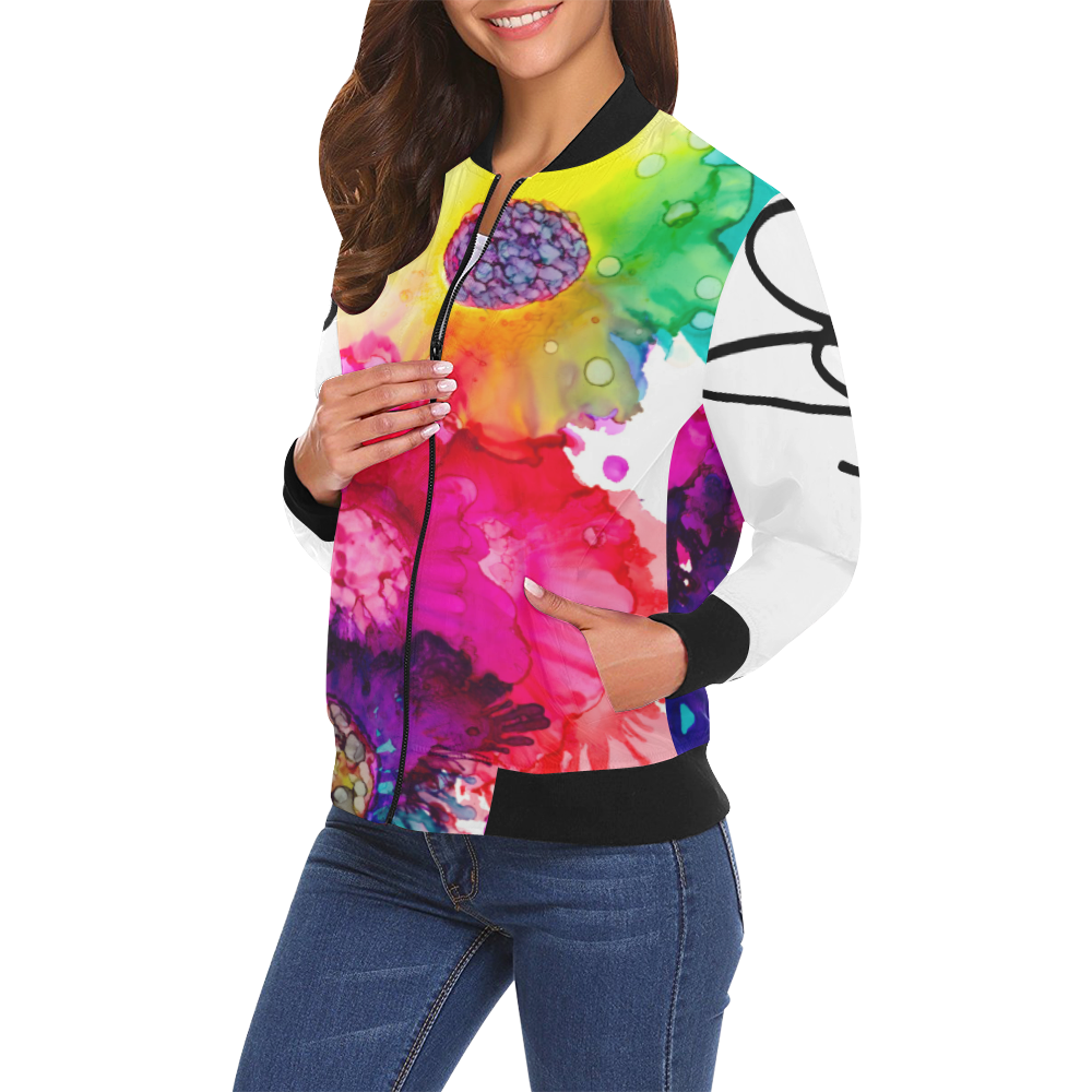 Giddy Womens Jacket All Over Print Bomber Jacket for Women (Model H19)